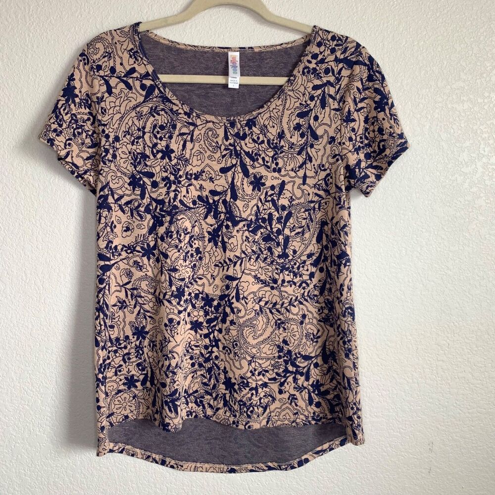 LuLaRoe Perfect Te 1/2 Sleeve Top Size S Sweater Knit Floral L3